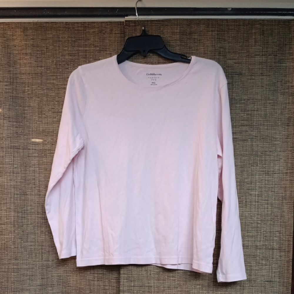 Croft And Barrow Long Sleeve Cotton Tee Color Piggy Pink